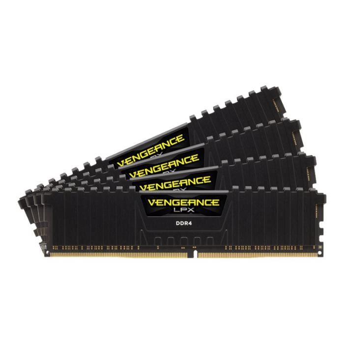 Vente Memoire PC Corsair Vengeance LPX DDR4 64 Go: 8 x 8 Go DIMM 288 broches 2400 MHz - PC4-19200 CL14 1.2 V mémoire sans tampon non ECC pas cher Vente Memoire PC Corsair Vengeance LPX DDR4 64 Go: 8 x 8 Go DIMM 288 broches 2400 MHz - PC4-19200 CL14 1.2 V mémoire sans tampon non ECC pas cher
