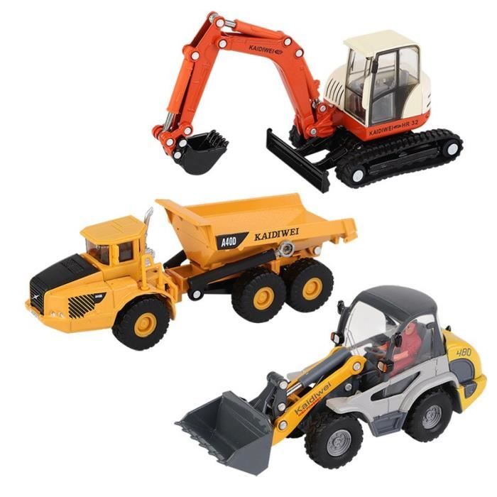 Excavatrice - Huina-Voiture de construction RC en alliage d'ébène avec