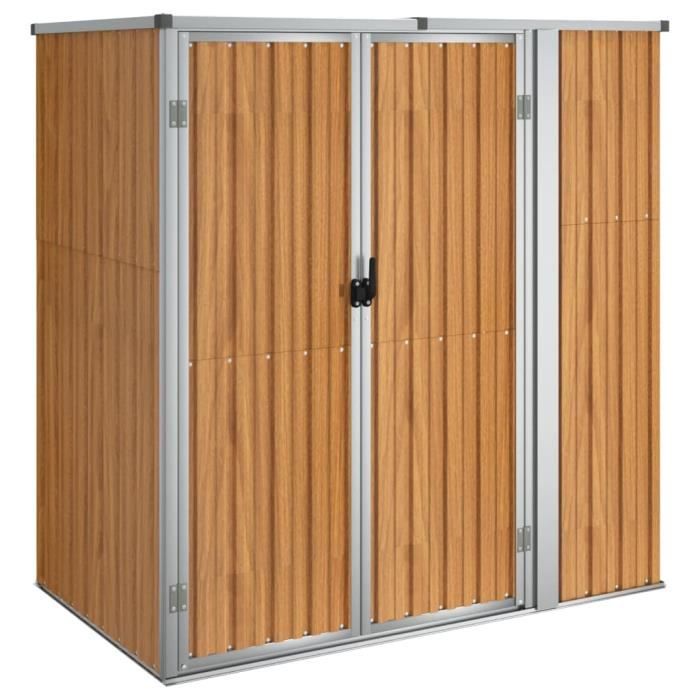 Abri à outils de jardin - CUQUE - CQ003 - Acier galvanisé - Marron - 161x89x161 cm