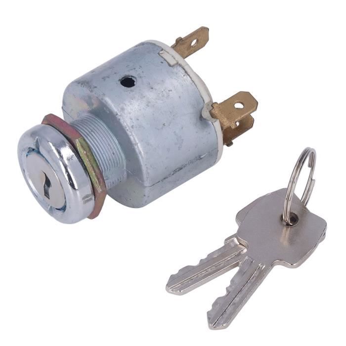 Interrupteur à Clé 3 Positions 12V Universel Pour Voiture, Tracteur, Camion - Avec 2 Clés - Démarrage Et Allumage