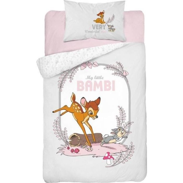 Parure De Lit Bebe Coton My Little Bambi Disney Gris Cdiscount Maison