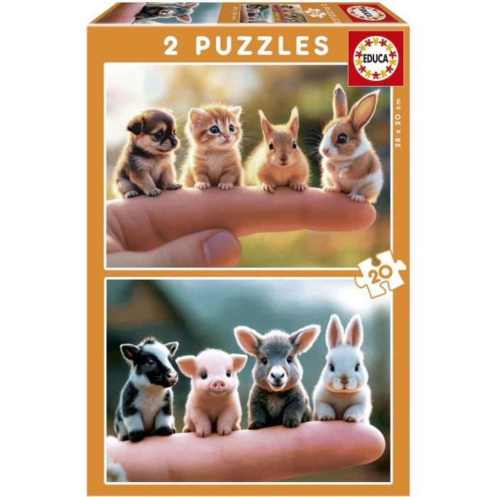 Puzzle EDUCA Bébés Animaux 2 x 20 pièces