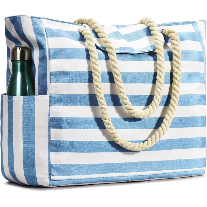 LEDAOU Grand Sac De Plage Imperméable Avec Fermeture Éclair - Sac