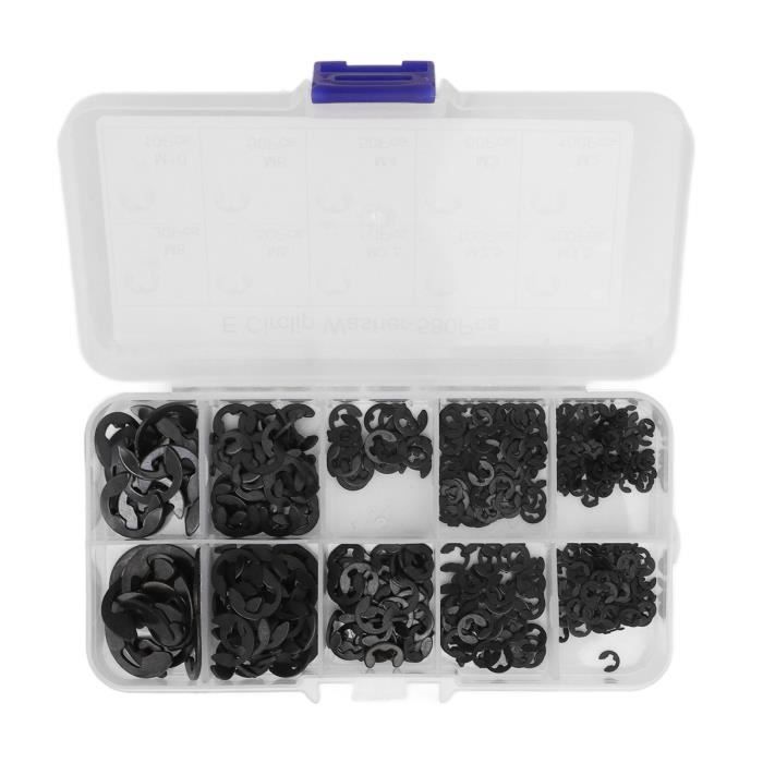 Assortiment De 300 Circlips Type E En Pouces KS TOOLS 970.0320 - Coffret Plastique, Norme DIN 6799 - 9