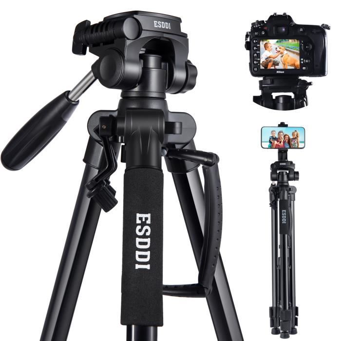 BIYI Trépied Support pour caméscope numérique pour Appareil Photo numérique Portable Aluminium léger pour Sony Argent 