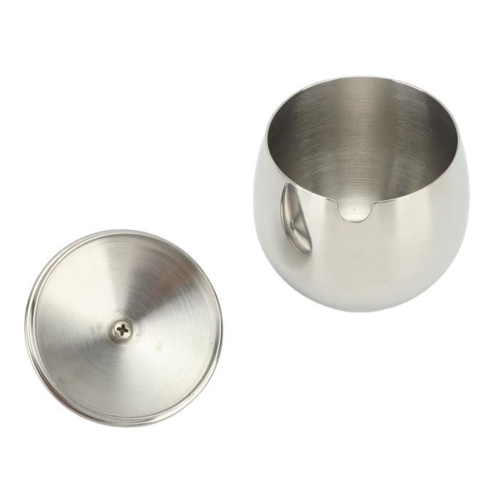 Sucrier Pomme En Acier Inoxydable Miroir – Design Mignon Et Moderne, Incassable, Compatible Lave-Vaisselle