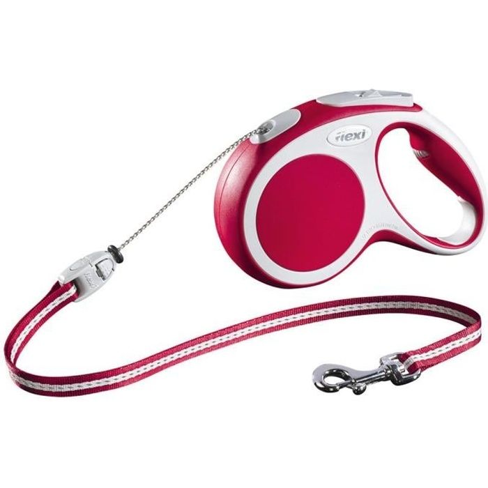 Meilleurs prix pour Laisse à enrouleur flexi vario rouge à corde taille m longueur 5 m chiens < 20 kg