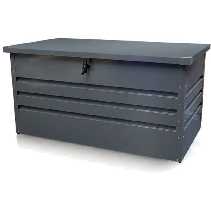 Coffre De Rangement Jardin En Metal Gris 130 X 61 X 62 Achat