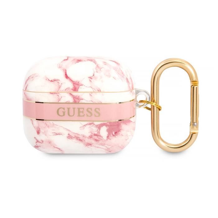 Étui GUESS Motif Marbré & Mousqueton pour AirPods 3