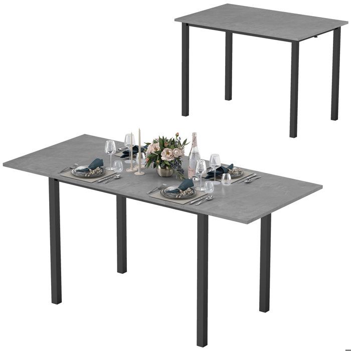Ensemble Table à Manger Avec 4 Chaises - HOMCOM - Chaises En Cuir Synthétique - Plateau En Verre Trempé - 120x70x75cm - Gris - Maison