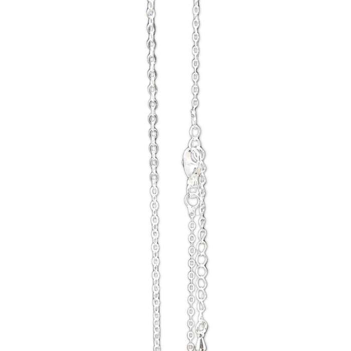 Chaîne fine plaquée argent - Maille 1mm - 87cm Argent