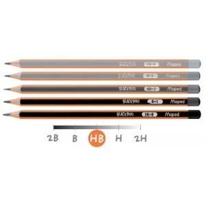 Crayons à Papier Maped Graphite HB - Lot De 6 Avec Gomme, Mines #2, Forme Triangulaire