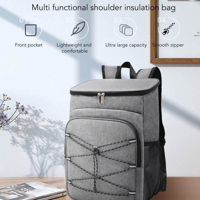 Sac à Dos Isotherme Camping Randonnée - Imperméable, Grande Capacité, Tissu Oxford