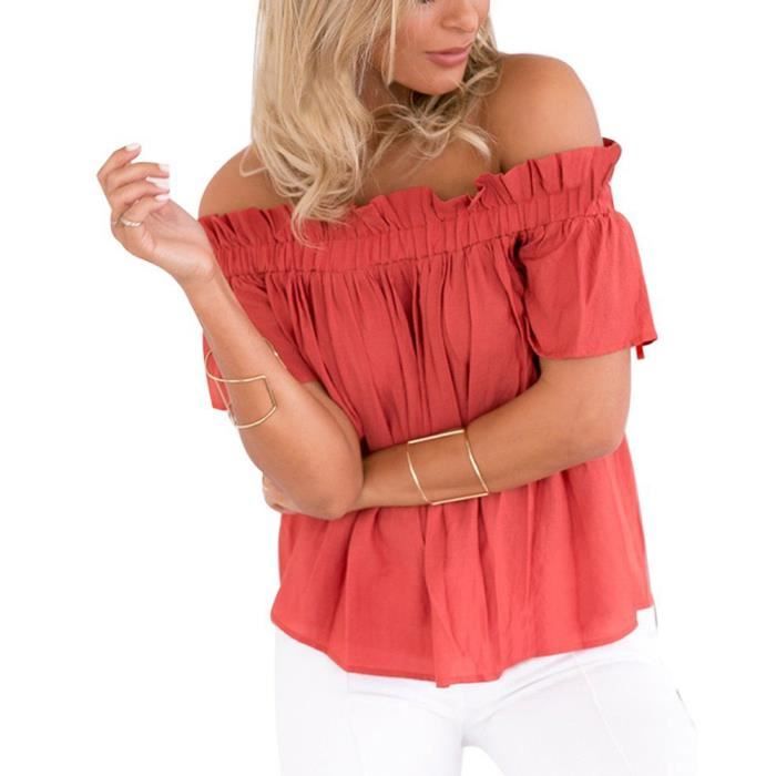 Minetom Femme Ete T Shirt Epaules Nues Elegant Blouse Chemise Tops Haut Avec 3 4 Manches Achat Vente Minetom Femme Ete T Shirt Epaules Nues Elegant Blouse Chemise Tops Haut Avec 3 4 Manches Cdiscount