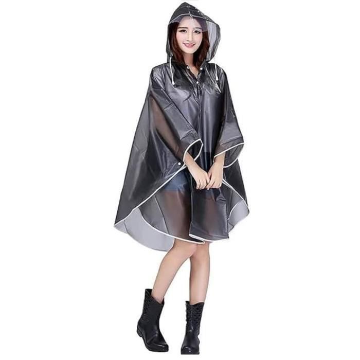 Raincoat Cape de Pluie Femme Portable EVA Manteau Imperméable