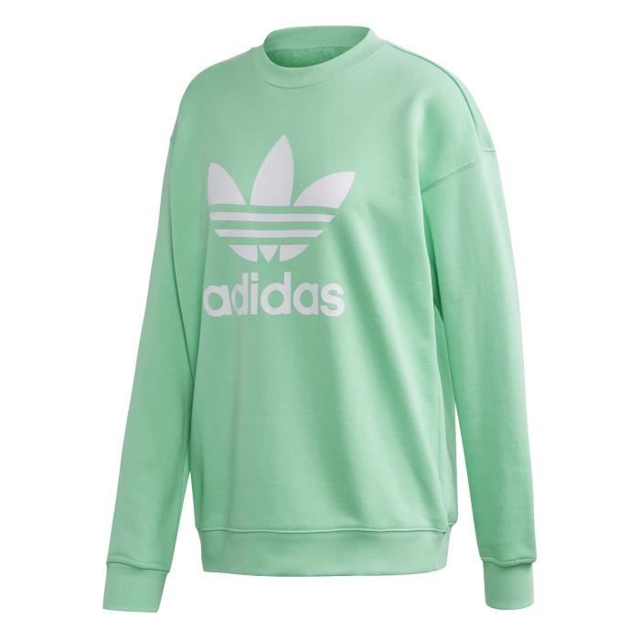 Sweatshirt femme adidas originals Trefoil Crew Vert menthe ... Sweatshirt femme adidas originals Trefoil Crew Vert menthe ...