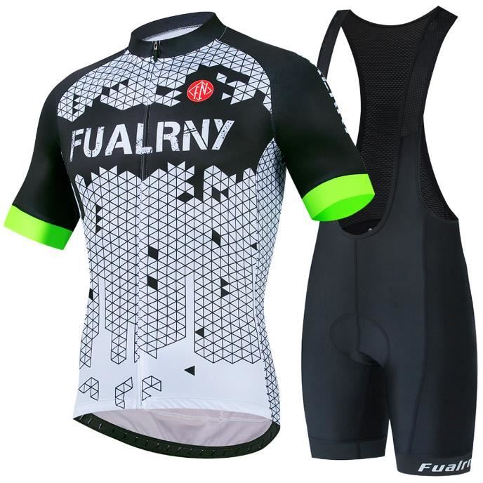Tenue Cycliste INBIKE Homme - Maillot Manches Courtes + Cuissard 3D Gel Respirant