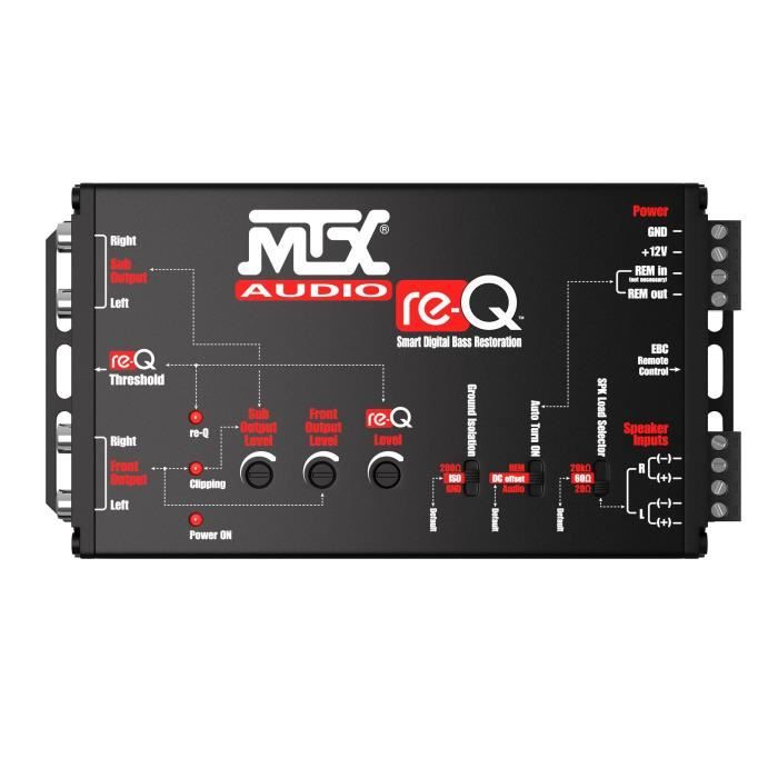 Processeur MTX AUDIO Entrées haut niveau vers sorties RCA
