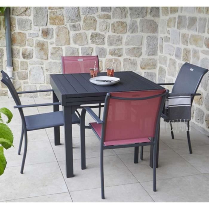 table de jardin extensible honfleur 4-6p aluminium  90