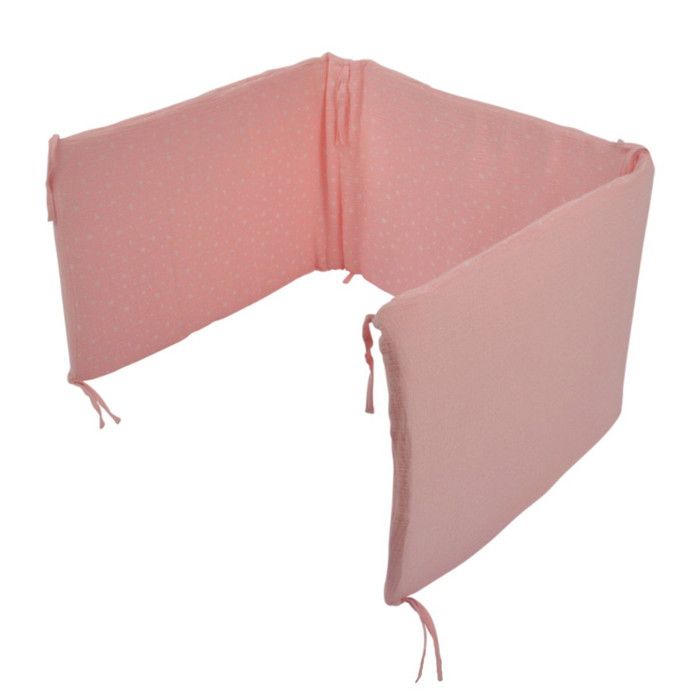 Tour de Lit Bébé Coton 40x180cm Rose