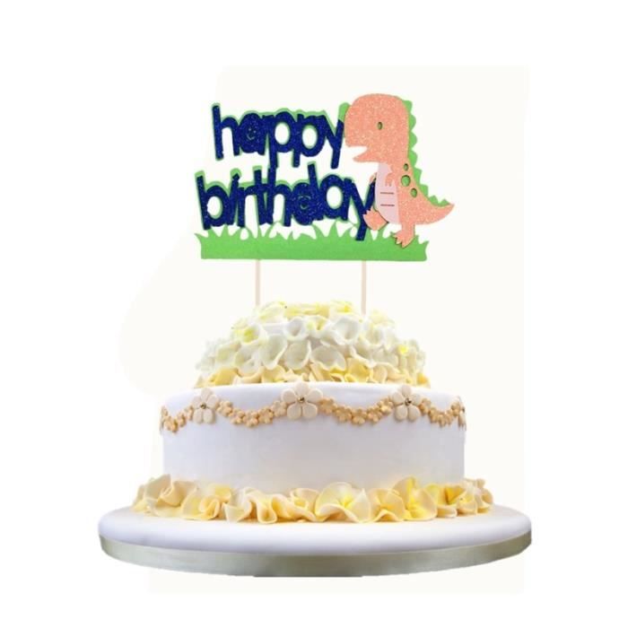 1 Pcs Cake Topper Papier Dessin Anime Dinosaure Pick Decoration Pour Fete D Anniversaire Kit De Decoration Pack De Decoration Cdiscount Maison
