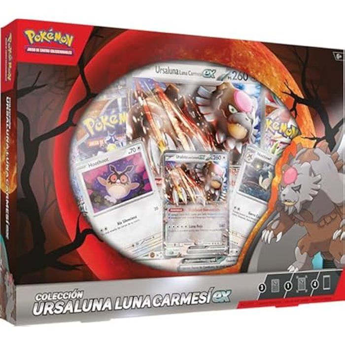 Pokémon JCC Collection Ursaluna Lune cramoisie ex (4 Cartes holographiques et 4 boosters de JCC