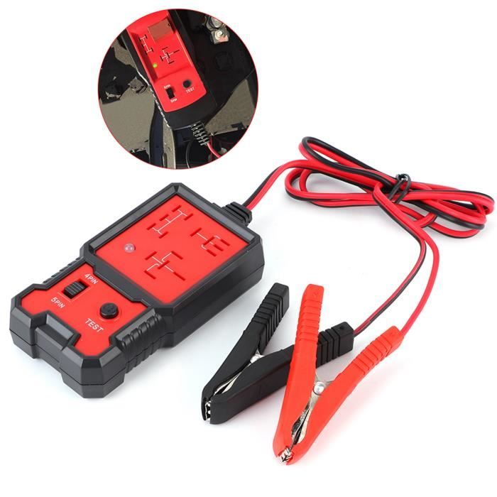 Détecteur de relais Testeur de Relais Voiture 12V Portable Outils de Diagnostic Affichage LED 4 Broches 5 auto diagnostic - Pwshymi