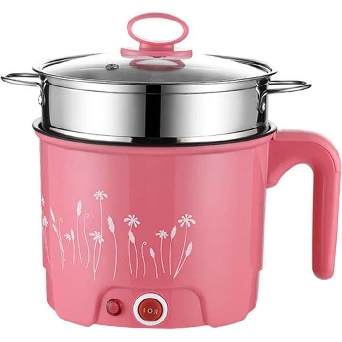 Hot Pot électrique Pliable de Voyage,CEIEVER Cuiseur électrique Pliable de Voyage 1L Marmite Electrique pour la cuisson des pâtes, soupe, boulettes pour Dortoir Camping