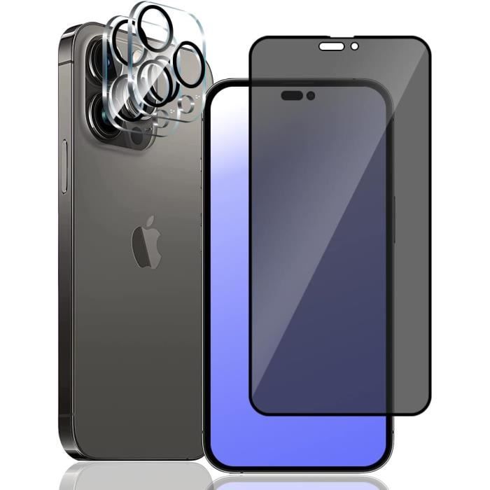 3 Verres Trempés Anti-Espion IPhone 14 Pro | Confidentialité 35°, Protection 9H | Lot De 3