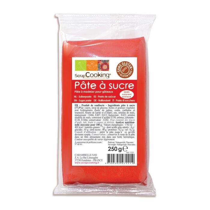 Pâte à sucre rouge bordeaux FunCakes - 250 gr