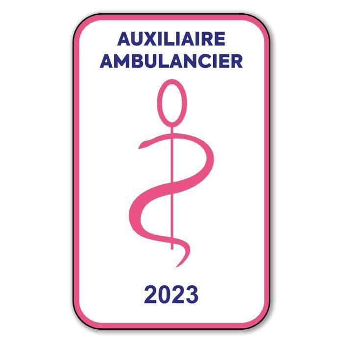 Autocollant Sticker - Vignette Caducée 2023 pour Pare Brise en Vitrophanie - V6 Auxiliaire Ambulancier