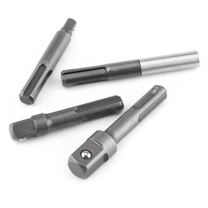 Kit Adaptateurs Et Réducteurs Pour Douilles - Tiges Hexagonales 1/4", 3/8", 1/2" - Acier Chrome Vanadium