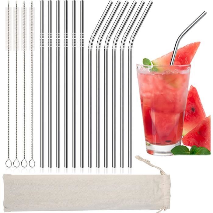 Pailles En Acier Inoxydable GRÄWE - Lot De 12 - Réutilisables Et Lavables Au Lave-Vaisselle - Écologiques