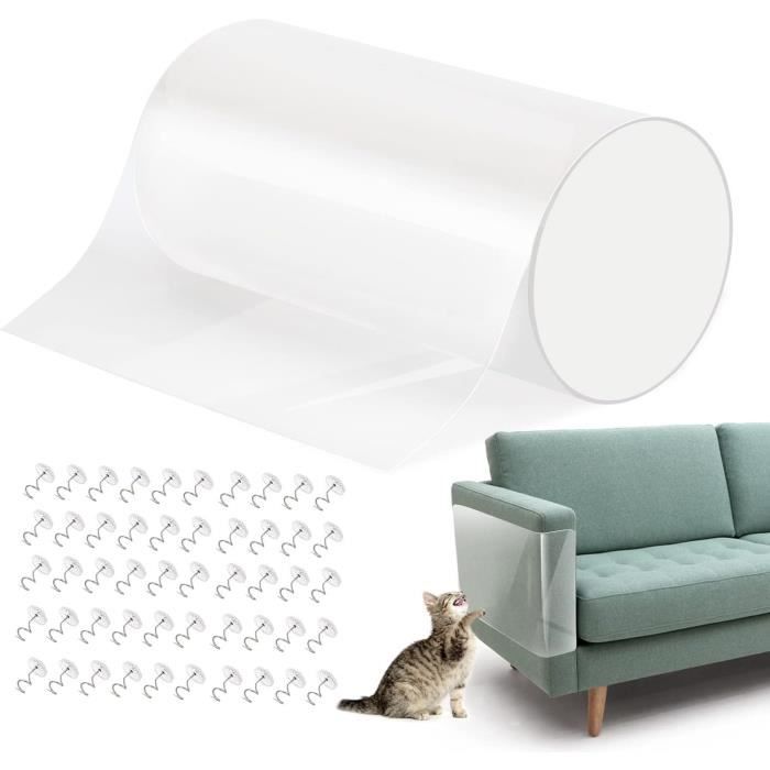 VavoPaw Protege Canape Griffe Chat, 20cm x 500cm Protecteur de Meubles AntiRayures pour Chat