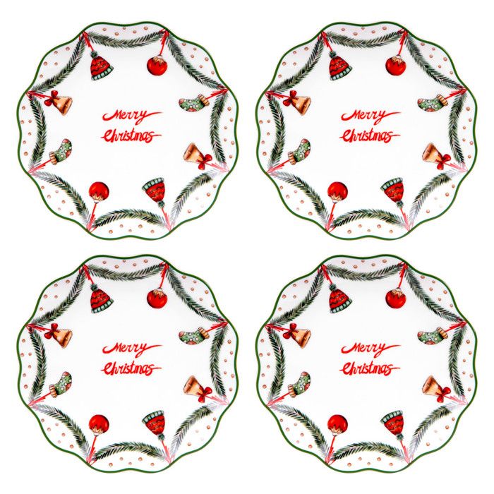 Coffret de 4 assiettes à dessert Bells 21 cm - Table Passion