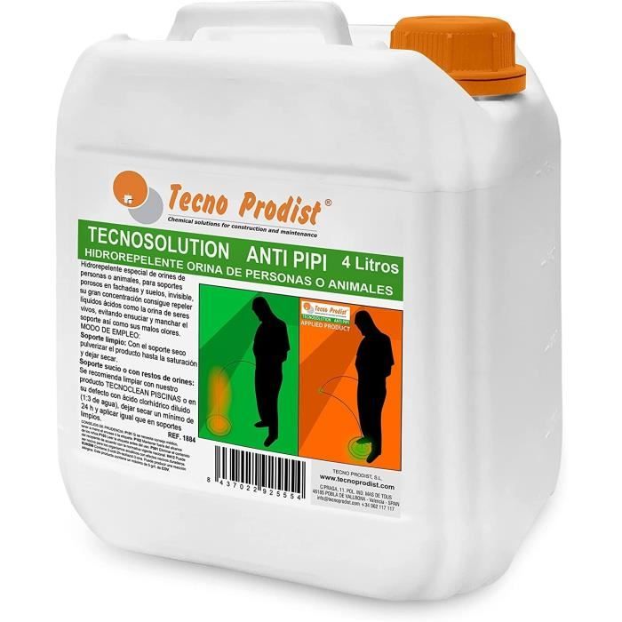Meilleurs prix pour Tecnosolution Antipipi de Tecno Prodist - Hydrofugo l'urine des personnes et des animaux sur façades et sols 4 L