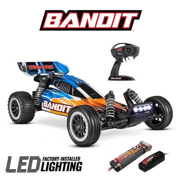 TRAXXAS BANDIT 4X2 1 10 BRUSHED LED AVEC ACCUS CHARGEUR 24054 61 ORNG Cdiscount Jeux Jouets