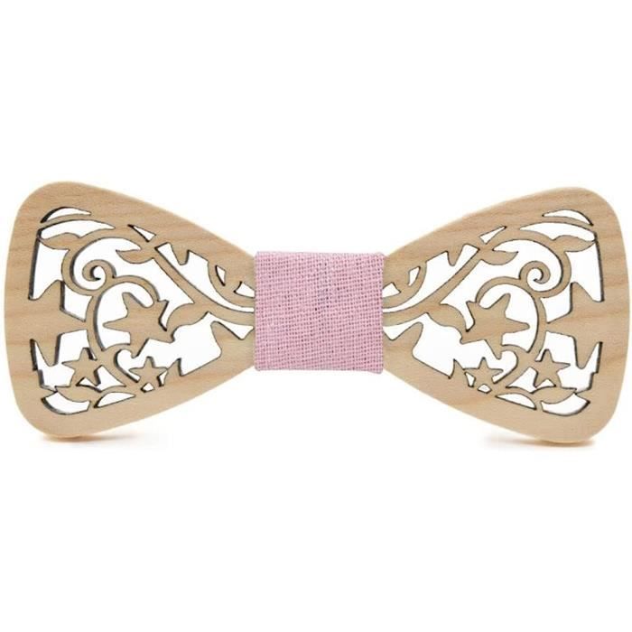 Nœud Papillon En Bois Creux Pour Homme - Style Unique, Sangle Réglable, Coffret Cadeau Inclus (120x50 Mm)