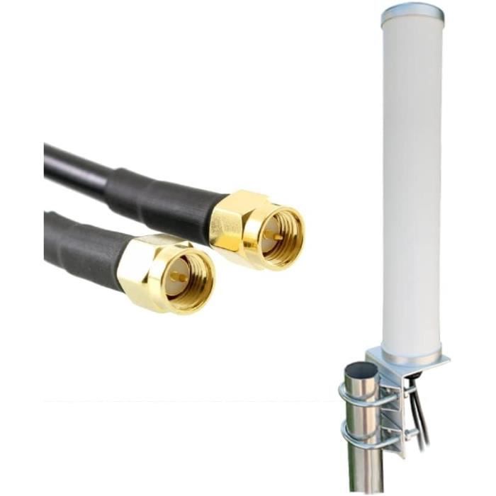 Antenne Extérieure 18 DBi SMA Haut Gain 4G/3G/2G LTE - Magnétique 36 Cm Métal Pour Routeur Modem Industriel B593 B315 E3276 Etc.