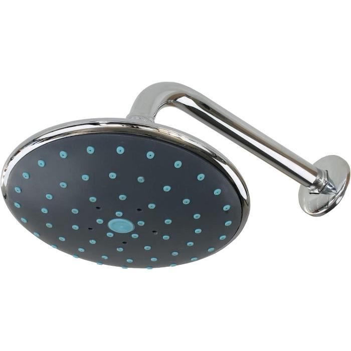 Soytich Support Mural Bras D'Aspiration Métal Chromé pour Pommeau de Douche (Support Mural) - 30 cm