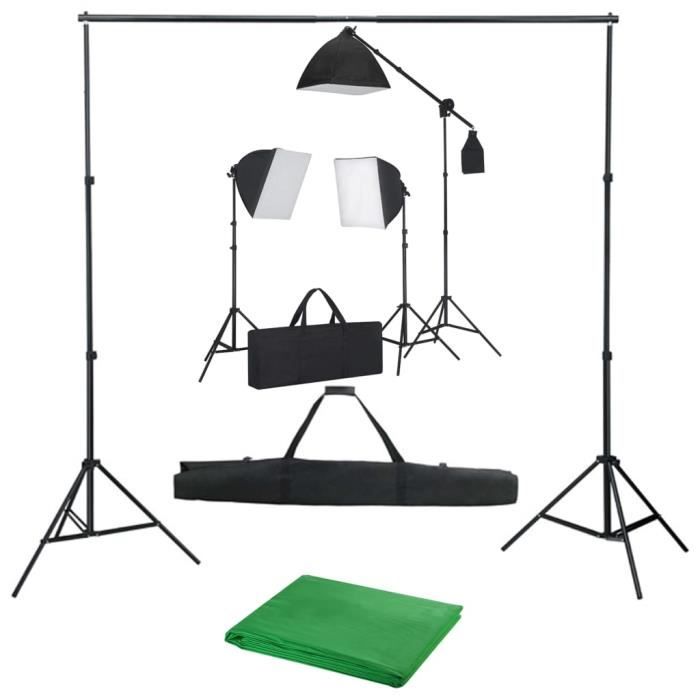 WIP Kit de studio photo avec boîtes à lumière et toile de fond ...