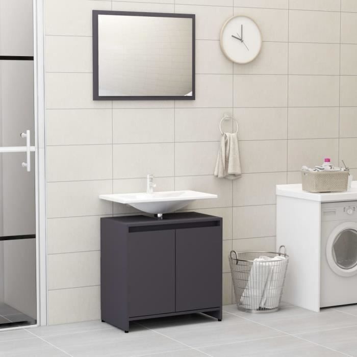 BONNEVIE® Armoire de toilette Meuble Colonne Ensemble de meubles de