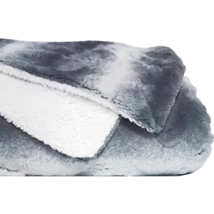 plaid fausse fourrure viscosoft plaid 220x240 plaid pour canape argent ultra doux et lavable en machine cdiscount maison