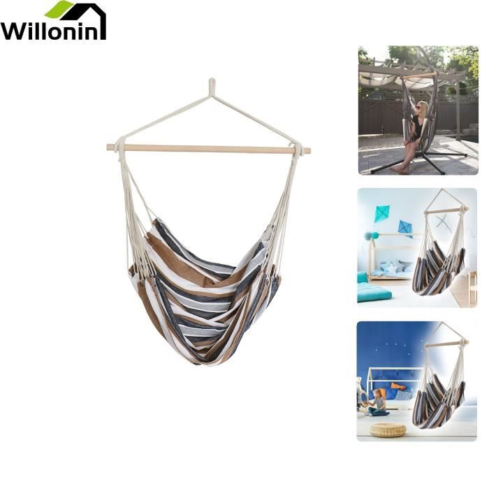 willonin® chaise suspendu 100x130x120 cm, hamac de jardin pour relaxation extérieur, siège en tissu intérieur, charge max 150 kg