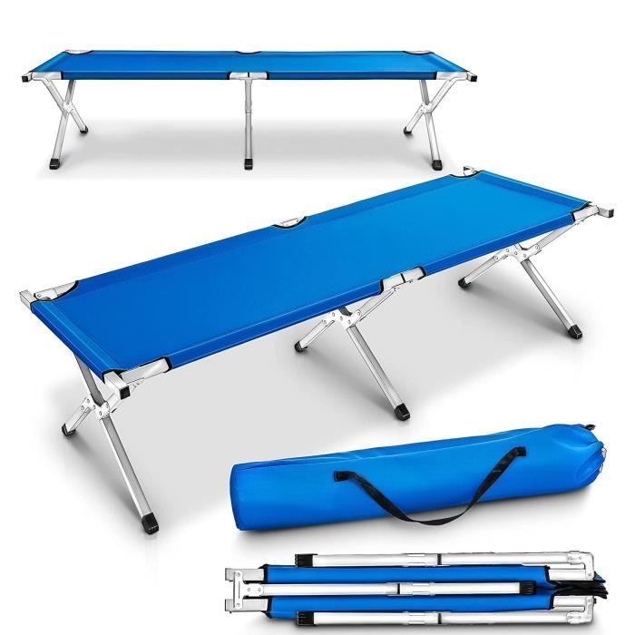 Lit De Camping Pliable – Adulte – Supporte 500 Lb – Gris – Voyage, Plage