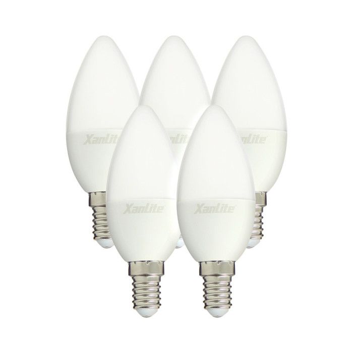 Lot x5 Ampoules LED flamme culot E14 5 5W cons. (40W éq.) lumière blanc neutre Lot x5 Ampoules LED flamme culot E14 5 5W cons. (40W éq.) lumière blanc neutre