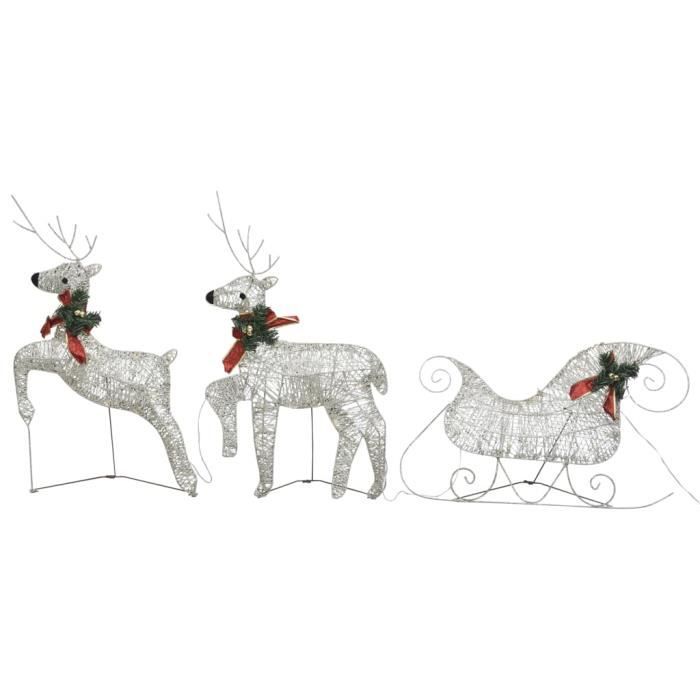 LesSaisons Renne et traîneau de décoration de Noël 60 LED Extérieur