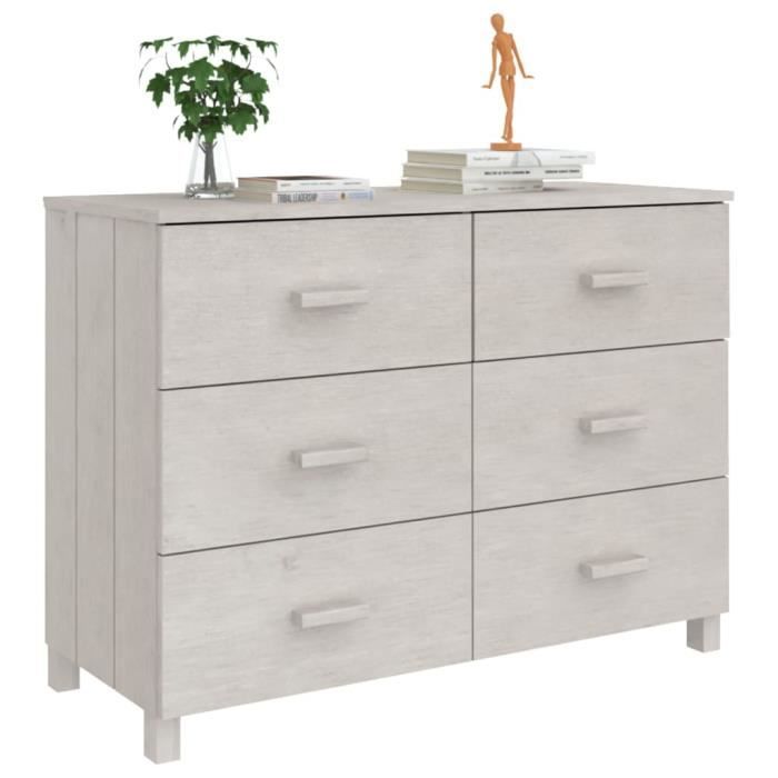 LesSaisons Buffet Blanc 113x40x80 cm Bois massif de pin AB340449 117221 ...