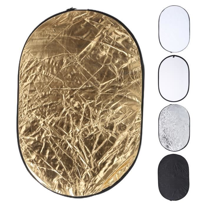 NICEFOTO Reflecteur circulaire pliable 5 en 1 | 110cm | Sac de