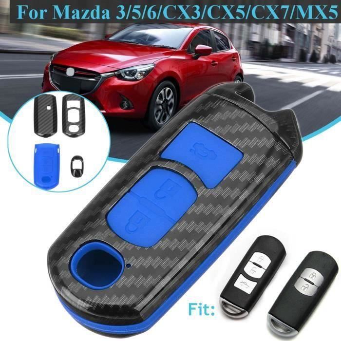 Coque De Protection De Clé HIBEYO Pour Mazda – TPU Blanc – Anti-rayures, Résistant – Compatible Mazda 2/3/6/CX5/RX8...
